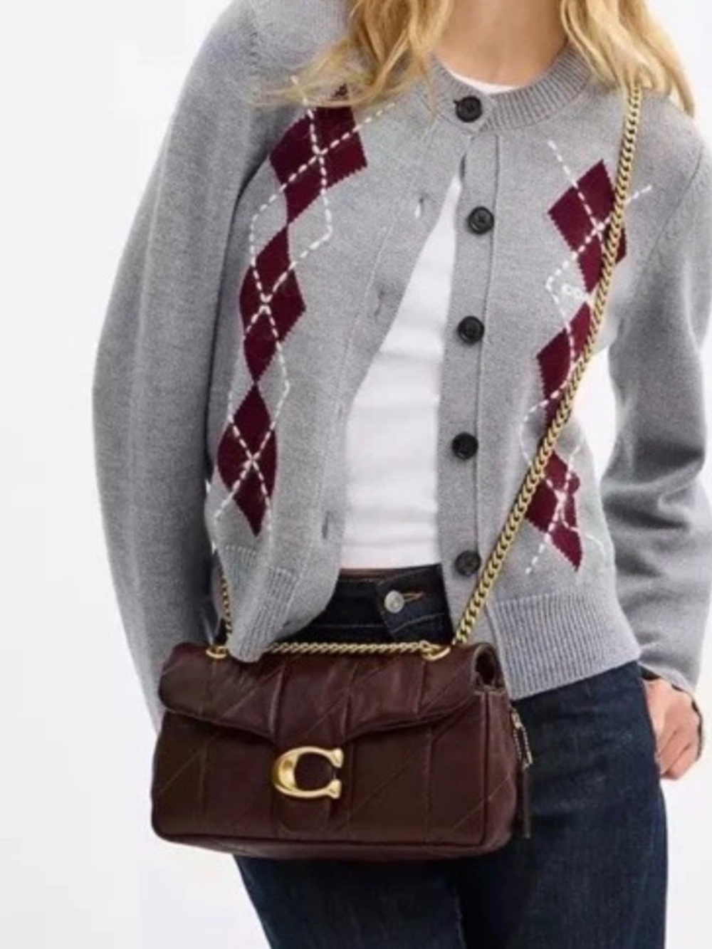 Coach Soft Maple Quilted Goat Leather Tabby 26 SB Brass Hardware NWT